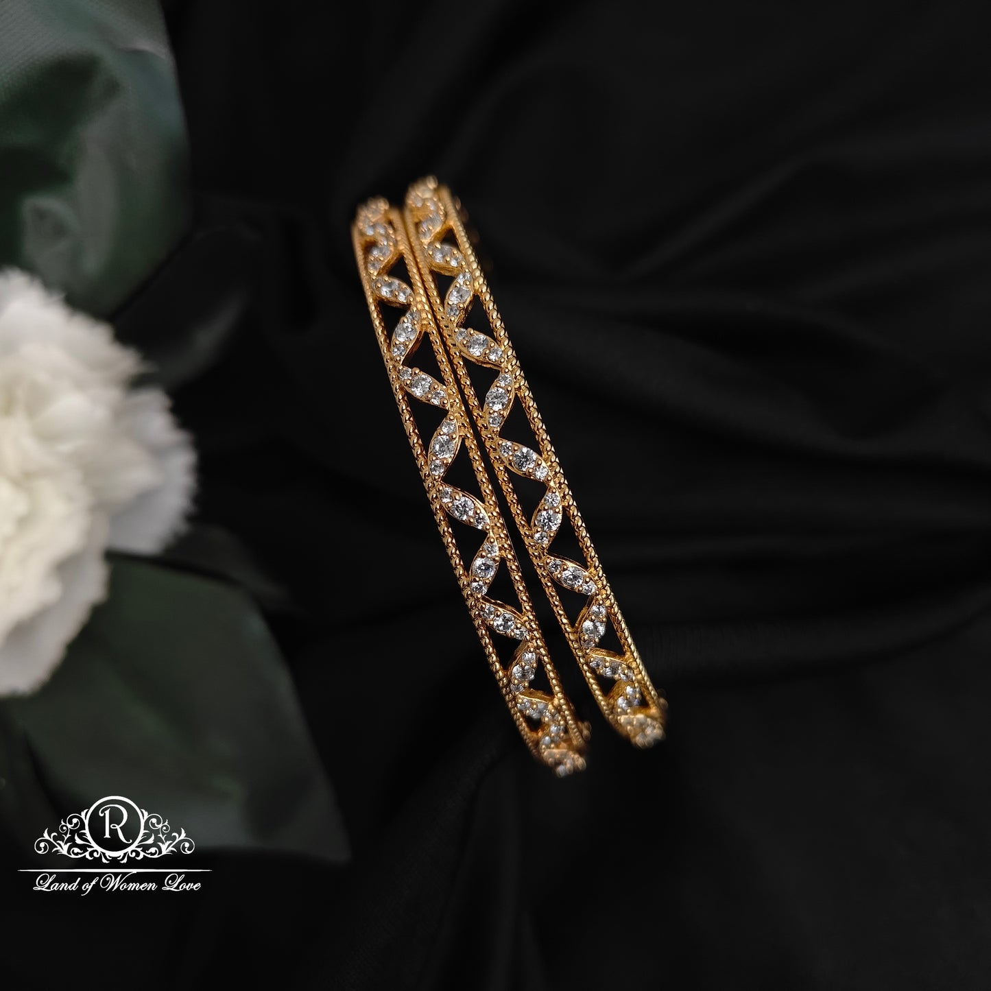 92.5 silver white stone bangles-RCP175