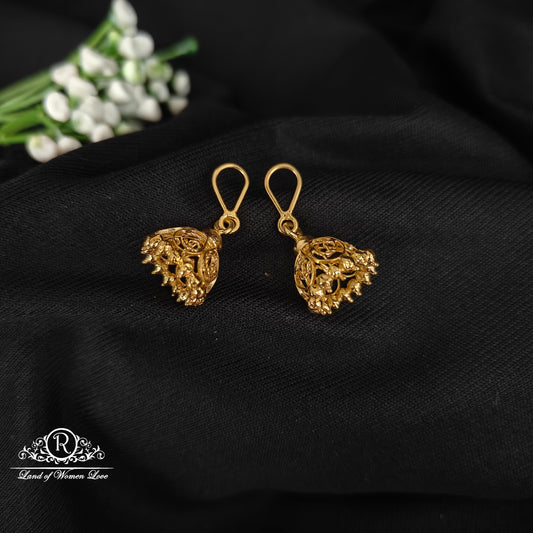 92.5 SILVER GOLD POLISH EARRINGS-RCH1085
