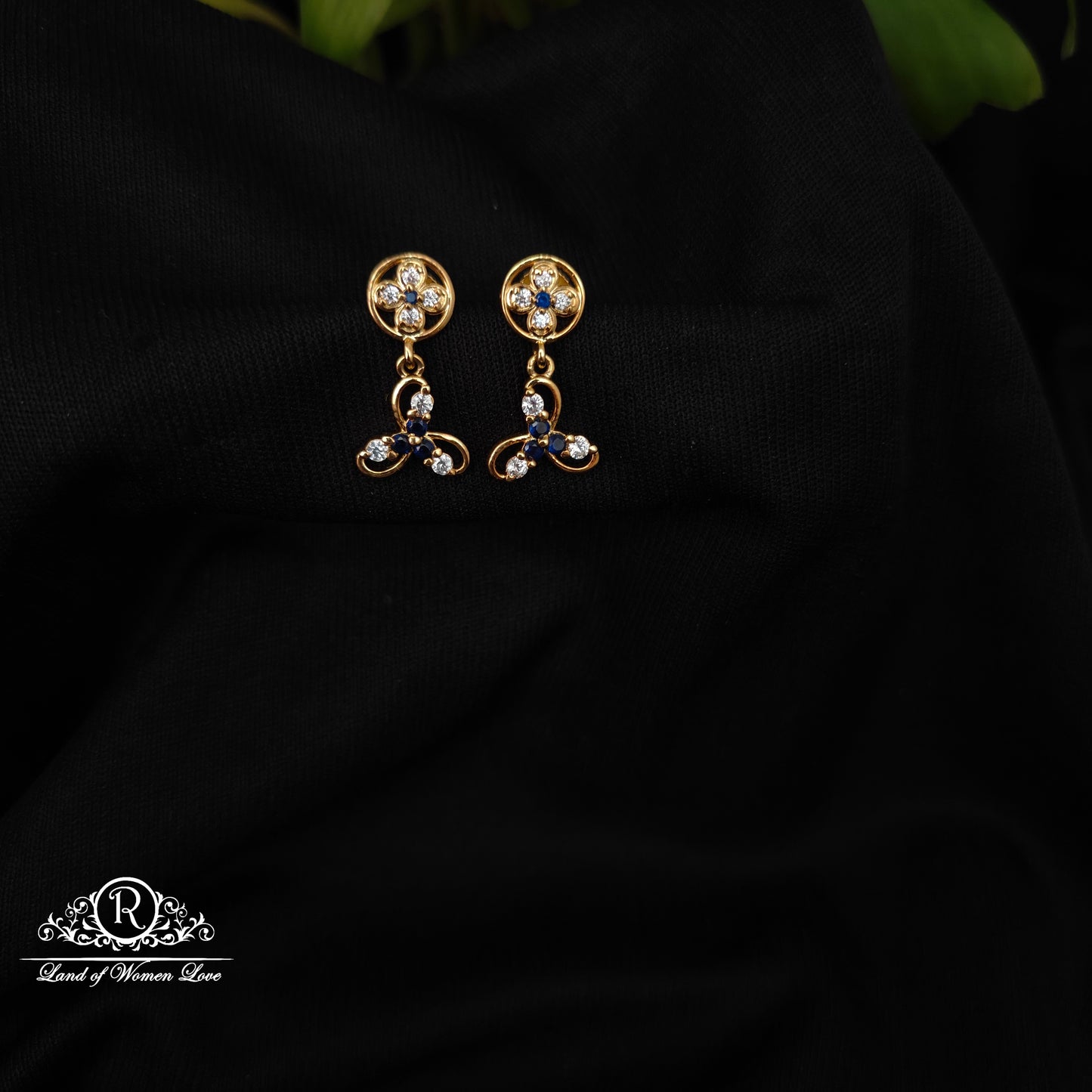 92.5 SILVER STONE EARRINGS-RCHD056