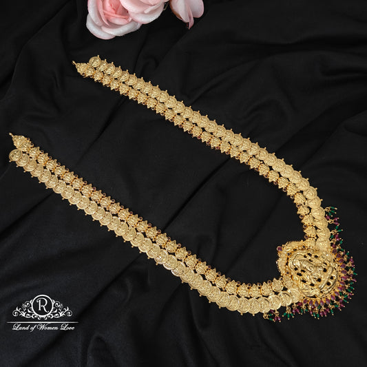 92.5 silver Lakshmi Devi design kasu haram-RCBH056