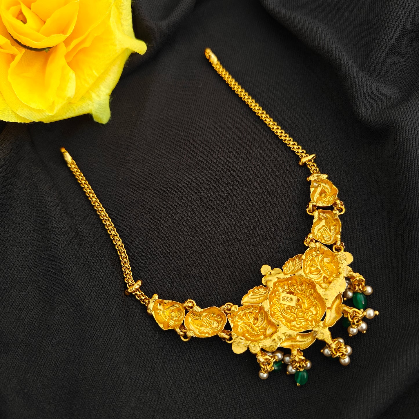 92.5 Silver  peacock Necklace design-RCV352