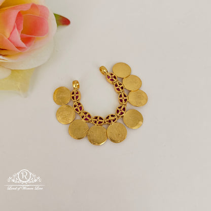 92.5 silver Lakshmi Devi design kasu mala locket-RCP226