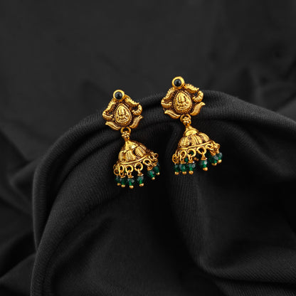 92.5 Silver With Gold Polish  Lakshmi Devi Jumkas -RCV422