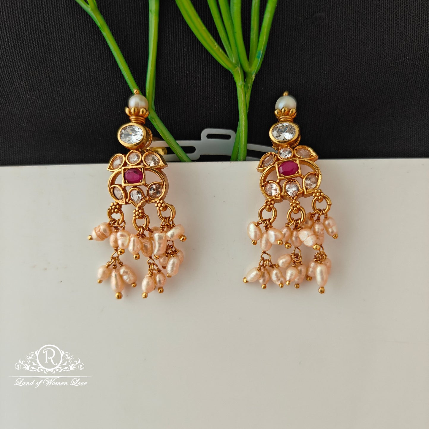 92.5 Silver Gutapusalu Earrings-RCCP518