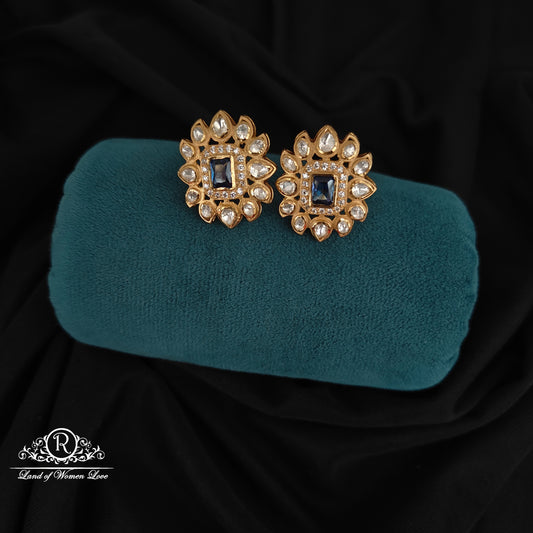 92.5 silver mossinate Earrings-RCJN006