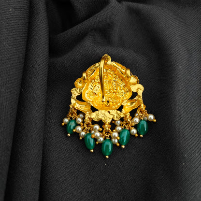 92.5 Silver With Gold Polish Lakshmi Devi Desgin pendant -RCV368