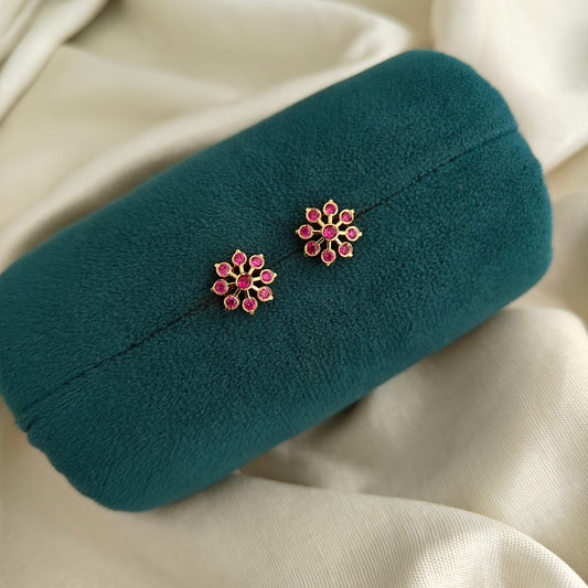 92.5 silver flower design earrings -RCK338