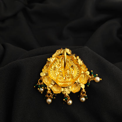92.5 Silver With Gold Polish Lakshmi Devi Desgin pendant -RCV357