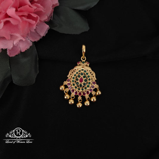 92.5 silver simple and Cute with gold balls locket -M303