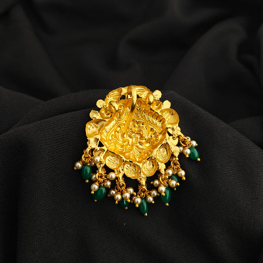 92.5 Silver With Gold Polish Peacock Desgin pendant -RCV358