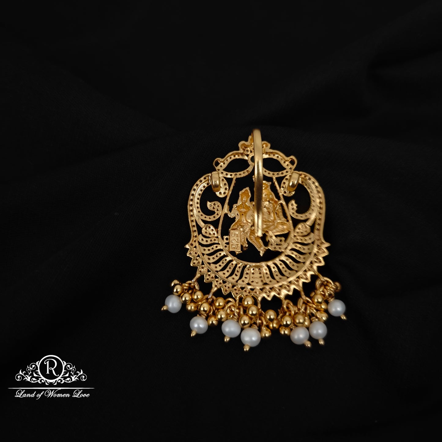 92.5 silver radha krishna pendent with beads hangings-RCCP359