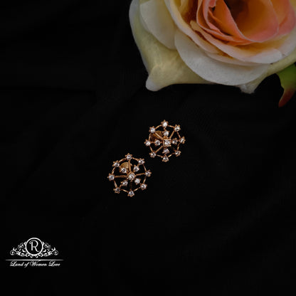 92.5 silver rose gold polish earrings with cz stones -RCP243