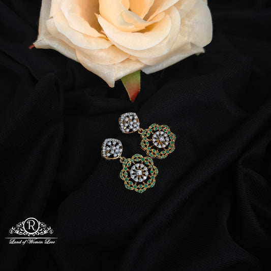 92.5 SILVER DIAMOND EARRINGS- RCZ1092-1