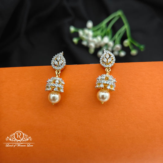 92.5 SILVER Diamond Finishing Earrings-RCCP113-1
