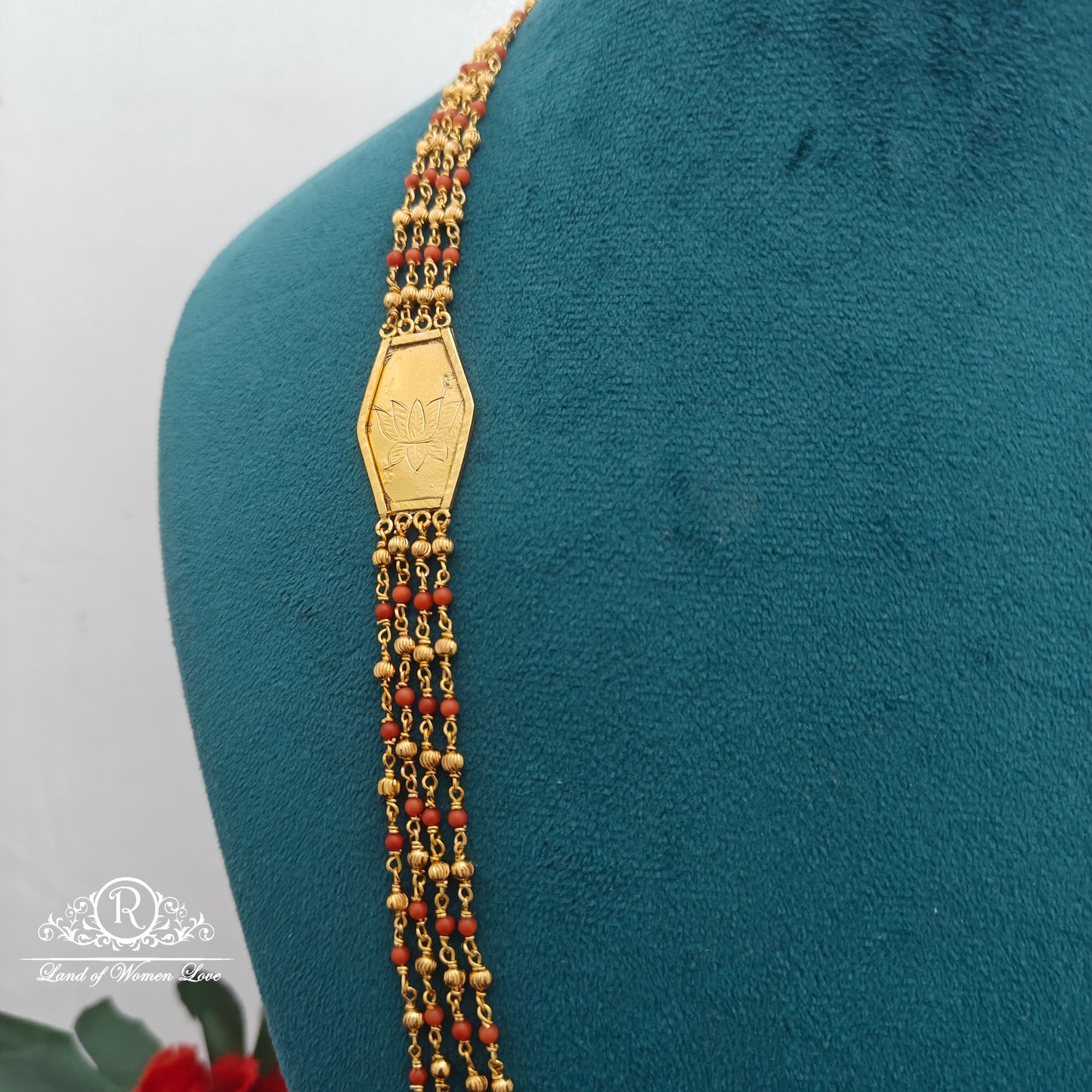 92.5 Silver with gold polish Beads chandraharam -RCK33-1