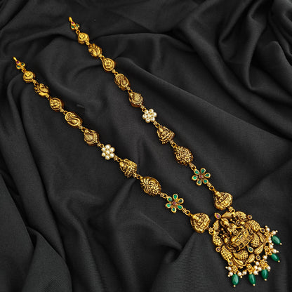 92.5 Silver  lakshmi devi Haram design-RCV331