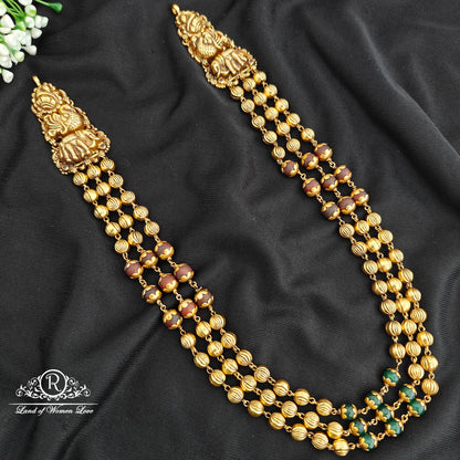 92.5 Silver Peacock With Elephant Desgin 3Lines Balls Haram-RCR096