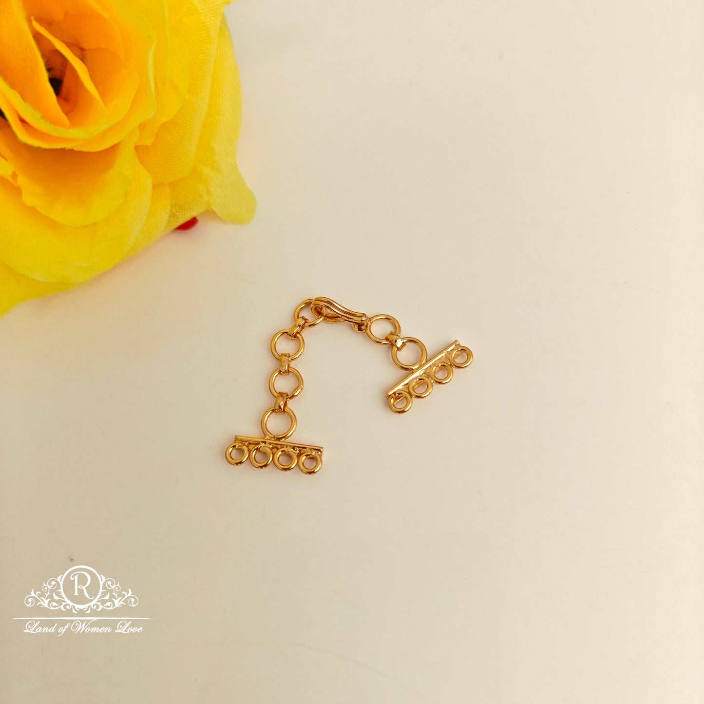 92.5 SILVER ADJUSTABLE BACK CHAIN 4 RINGS CUTS-RCL94