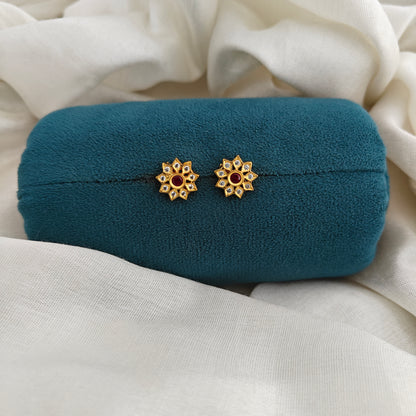 92.5 Silver With Gold Polish Earrings-RCV384