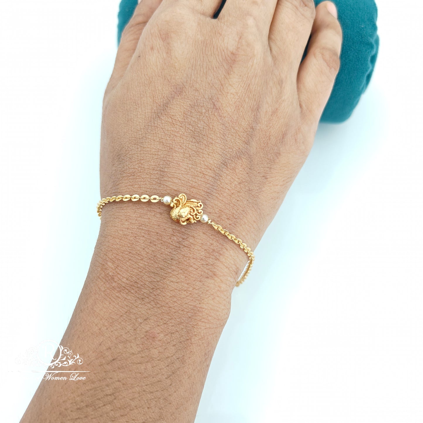 92.5 Silver with gold polish Bracelet -RCH311