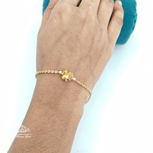 92.5 Silver with gold polish Bracelet -RCH311
