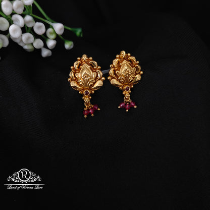 92.5 SILVER GOLD MODEL EARRINGS-RCM1389