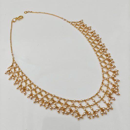 92.5 silver pearl jali necklace-RCH1366