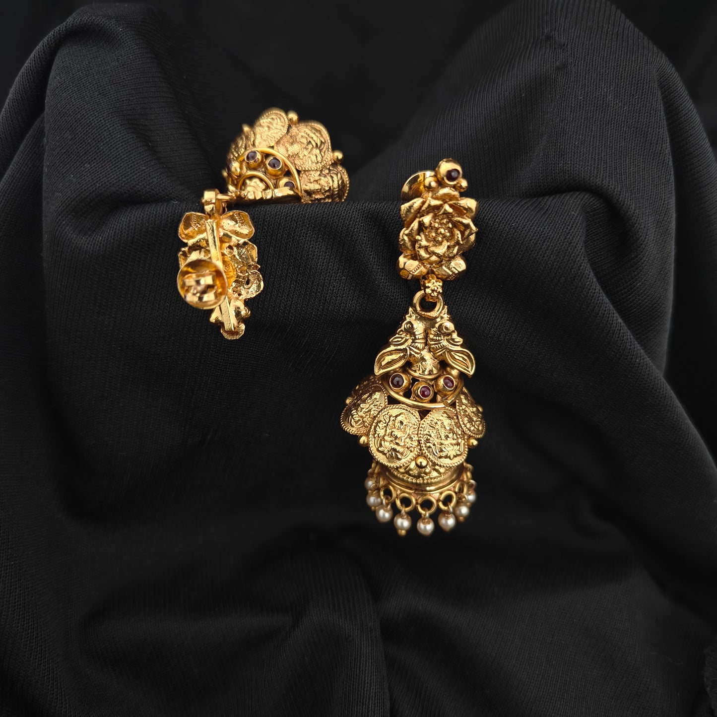 92.5 Silver with gold polish earrings -RCH1316
