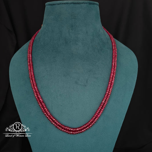 RUBY BEADS 2 LINES CHAIN-RCH1125
