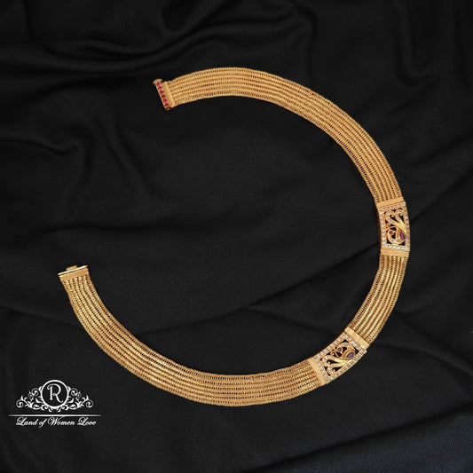 92.5 SILVER NANPATI MODEL PEACOCK CHOCKER MODEL DESGIN -RCZP037