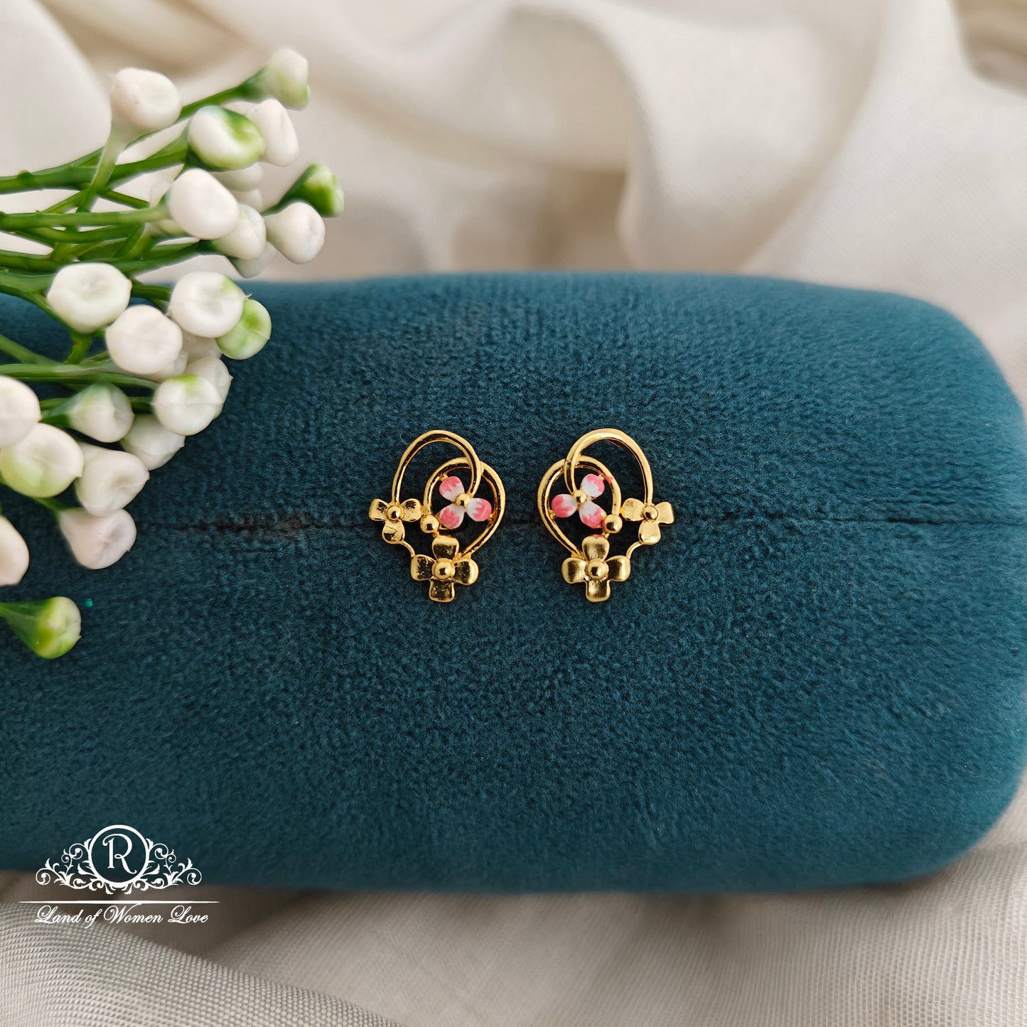 92.5 Ultra premium flower design earrings-RCR162