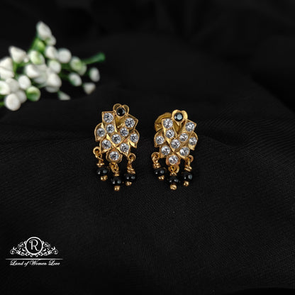 92.5 SILVER GOLD POLISH EARRINGS-RCH1082