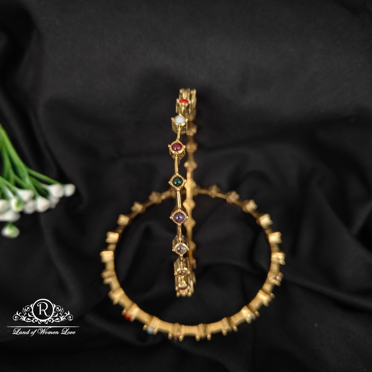 92.5 SILVER GOLD POLISH PEARL BRACELET-RCH1087