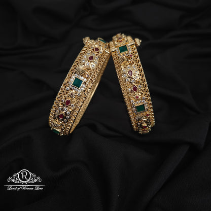 92.5 SILVER PEACOCK DESGIN BANGLES-RCHD104