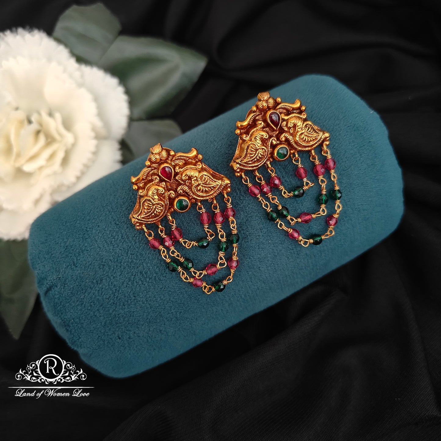 92.5-SILVER PEACOCK EARRINGS -RCZ1000
