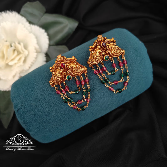 92.5-SILVER PEACOCK EARRINGS -RCZ1000