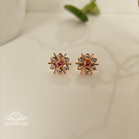 92.5 SILVER ROSE GOLD POLISH EARRINGS-RCM1413