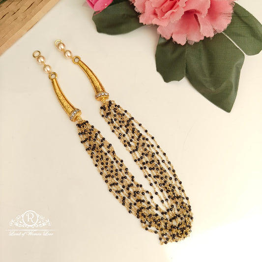 92.5-SILVER  BLACK BEADS CHAIN-RCNJ062