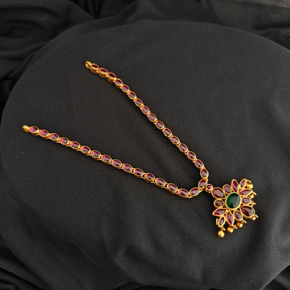 92.5 Silver with gold polish two in one necklace -RCH1328