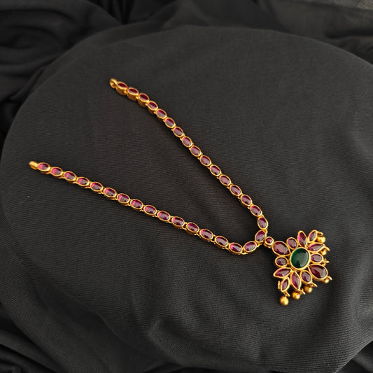 92.5 Silver with gold polish two in one necklace -RCH1328