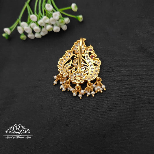 92.5 Silver Peacock Desgin  Stone  Pendant-RCCP480