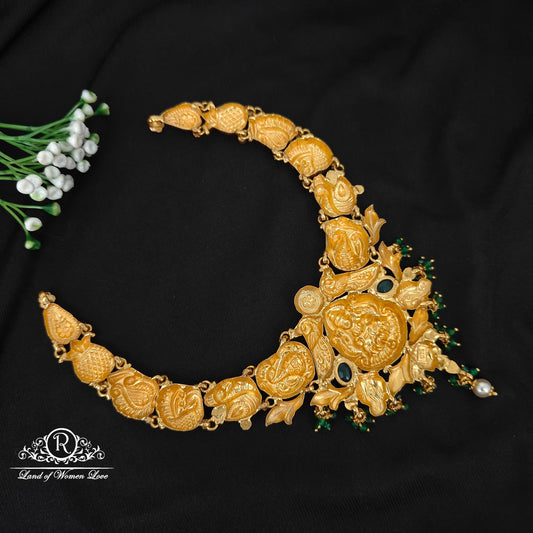 92.5 silver simple and Cute nakshi necklace with Lakshmi Devi Design -RCJR1009