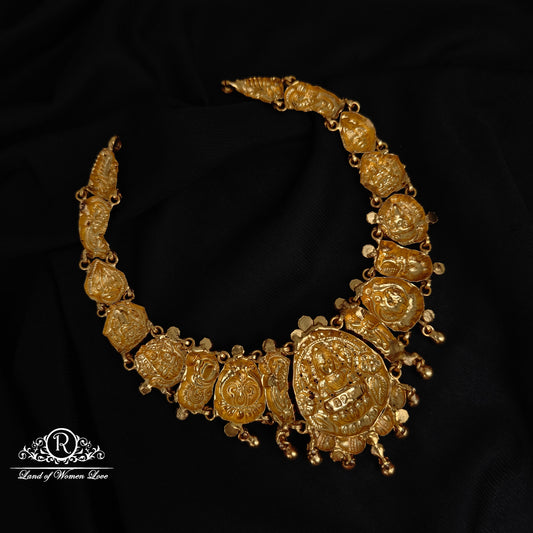 92.5-SILVER LAKSHMI DEVI WITH PEACOCK DESGIN NECKLACE-RCZ967