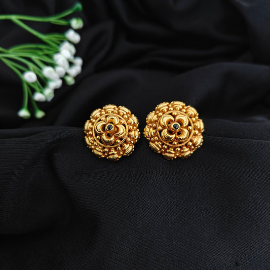 92.5 Silver flower design Earrings-RCM1644