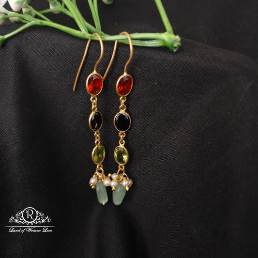 92.5 silver simple and Cute navaratna hangings-RCL17