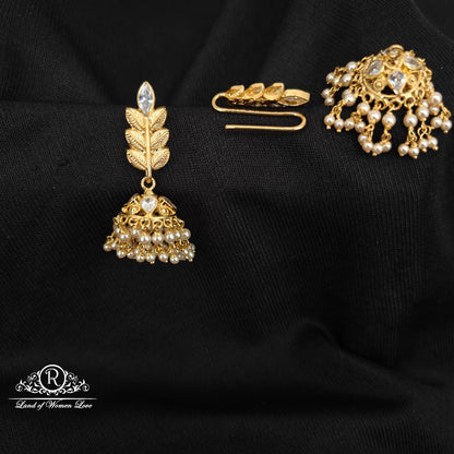 92.5 SILVER MANGO DESGIN HOOK MODEL  CHANGEABLE JUMKAS DESGIN EARRINGS-RCBH036