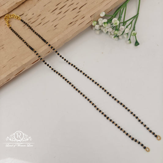 92.5 silver simple and Cute black beads 16"-RCVH18