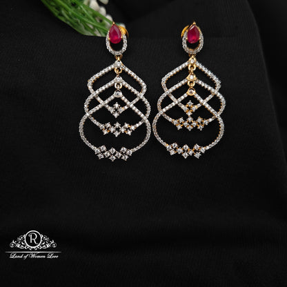 92.5 SILVER STONE EARRINGS-RCHD071