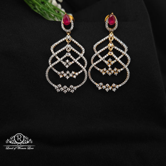 92.5 SILVER STONE EARRINGS-RCHD071