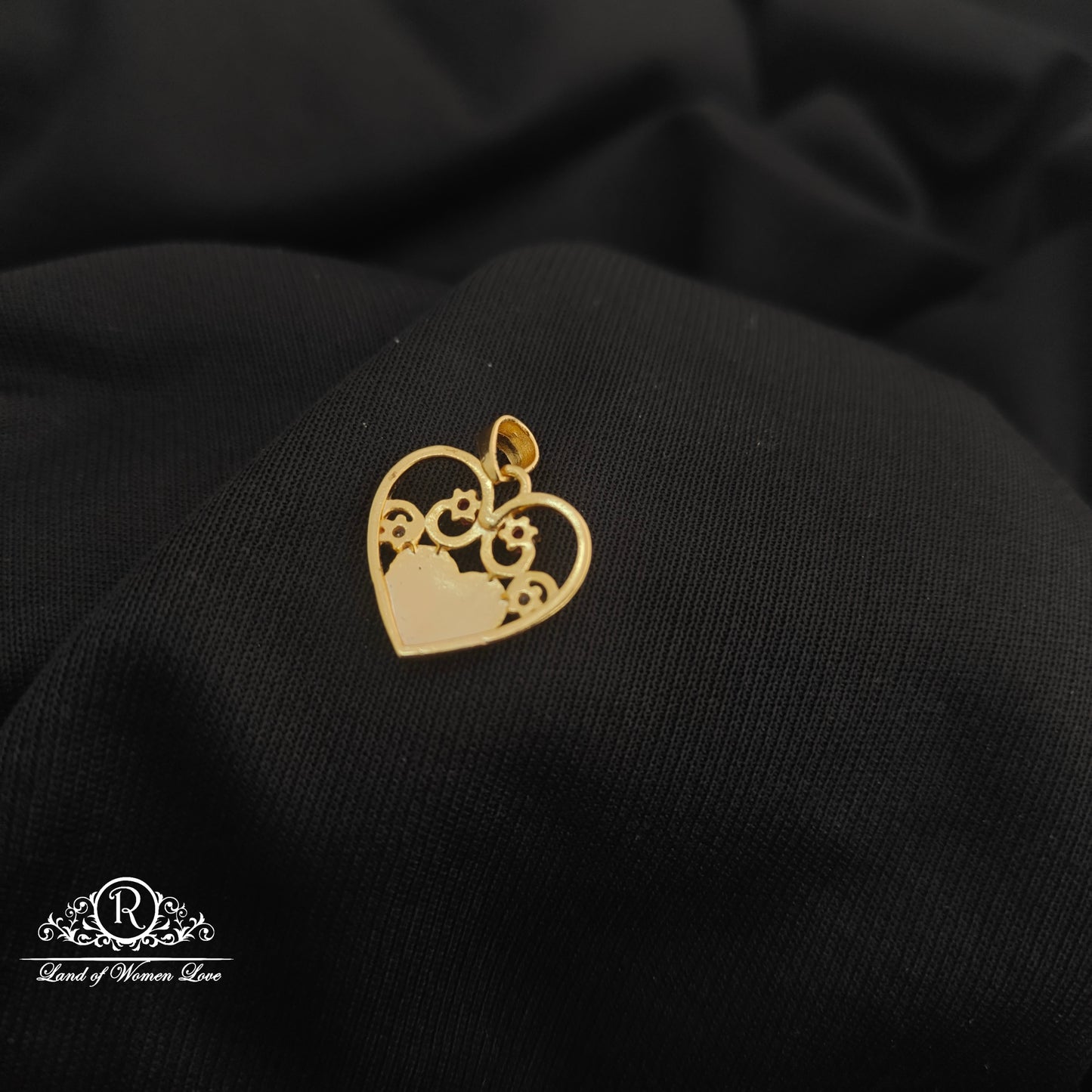92.5 Silver T letter and heart design with gold polish locket-RCR266
